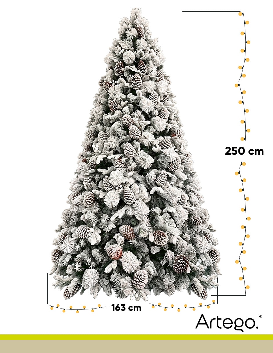 Árbol nevado árbol de navidad piñas gigantes alberta spruce de pvc 8