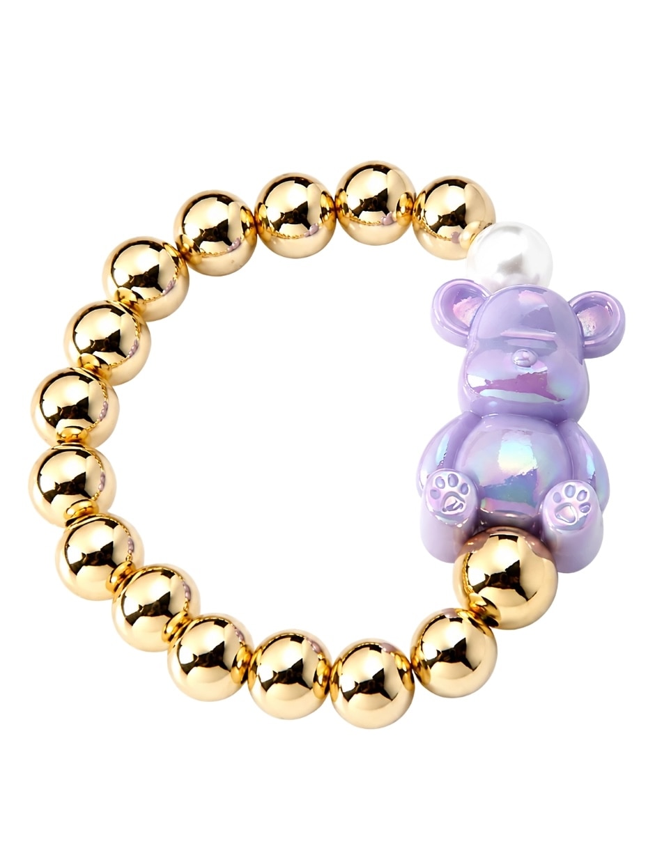 Pulsera yoiko con imitación perla bear brick bambina acabado