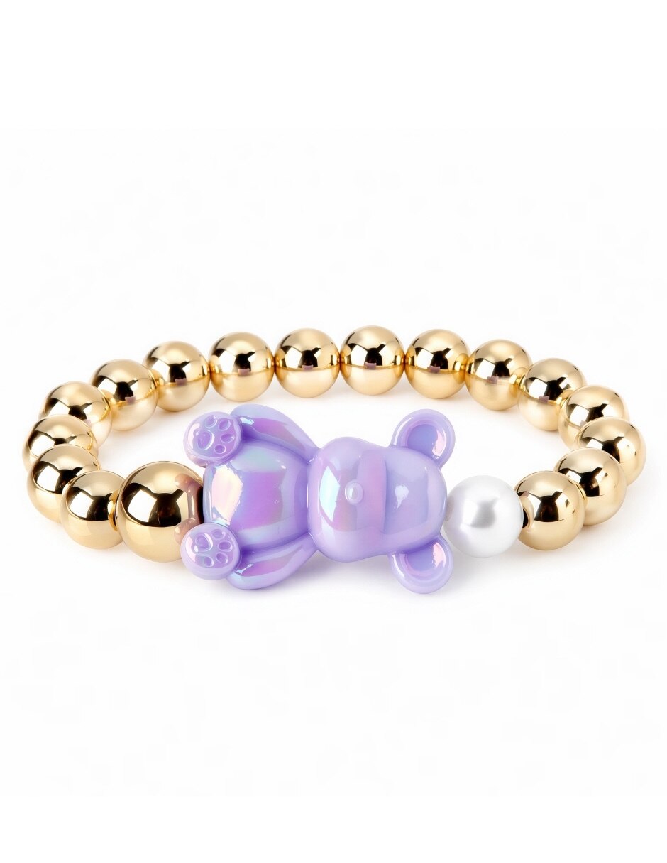 Pulsera yoiko con imitación perla bear brick bambina acabado