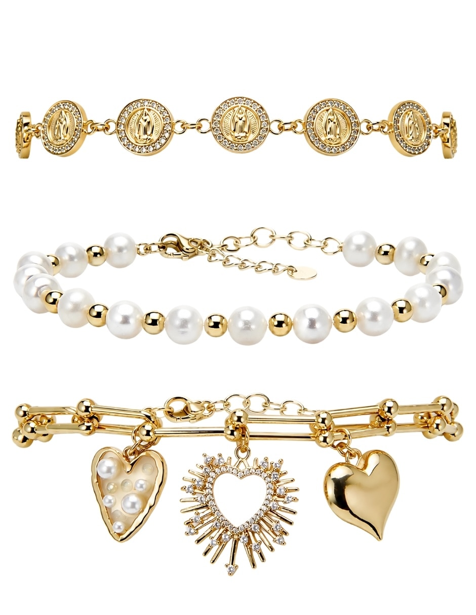 Set de brazalete yoiko con zirconia trinidad acabado