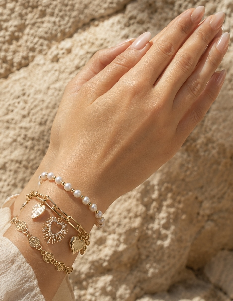 Set de brazalete yoiko con zirconia trinidad acabado