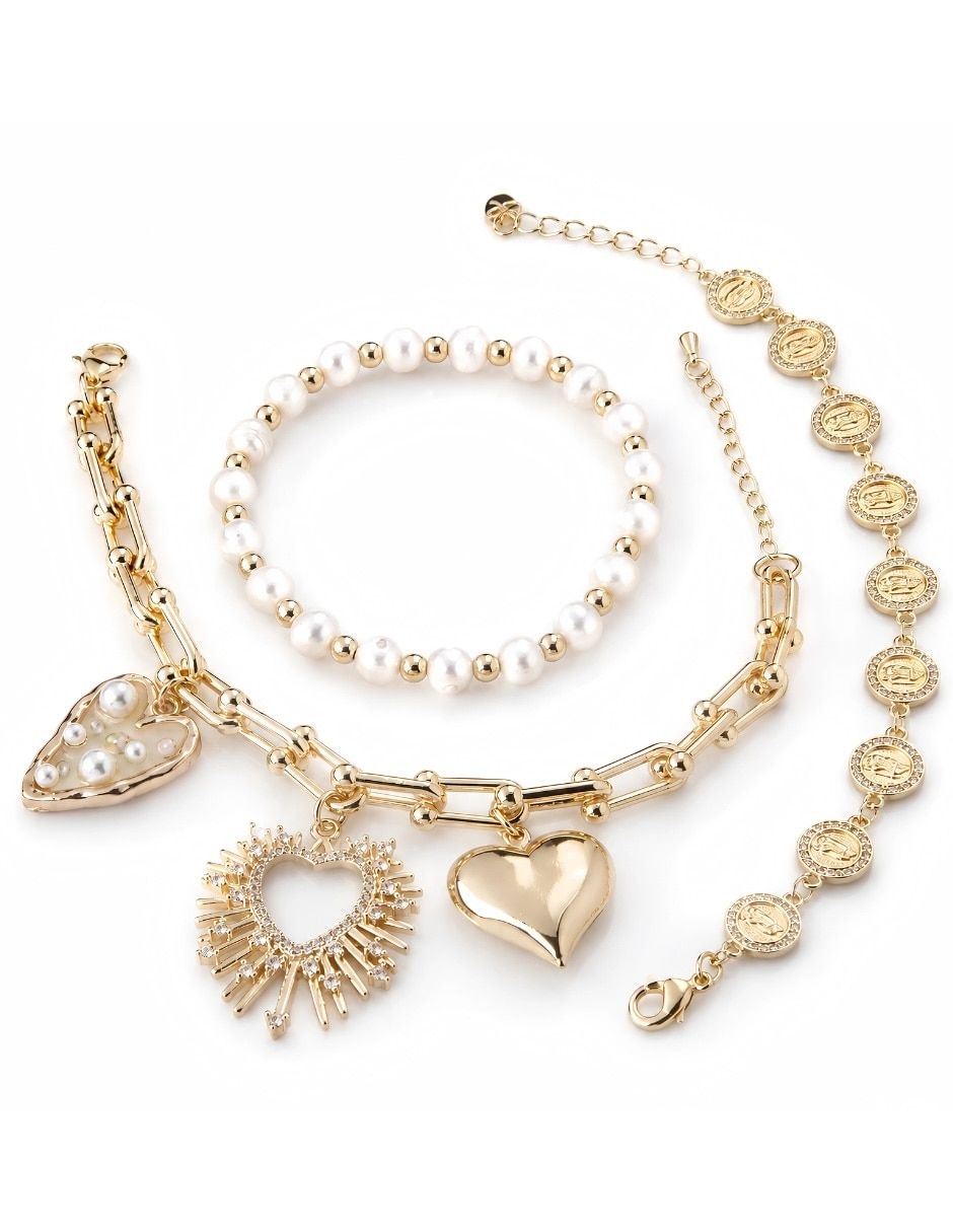 Set de brazalete yoiko con zirconia trinidad acabado