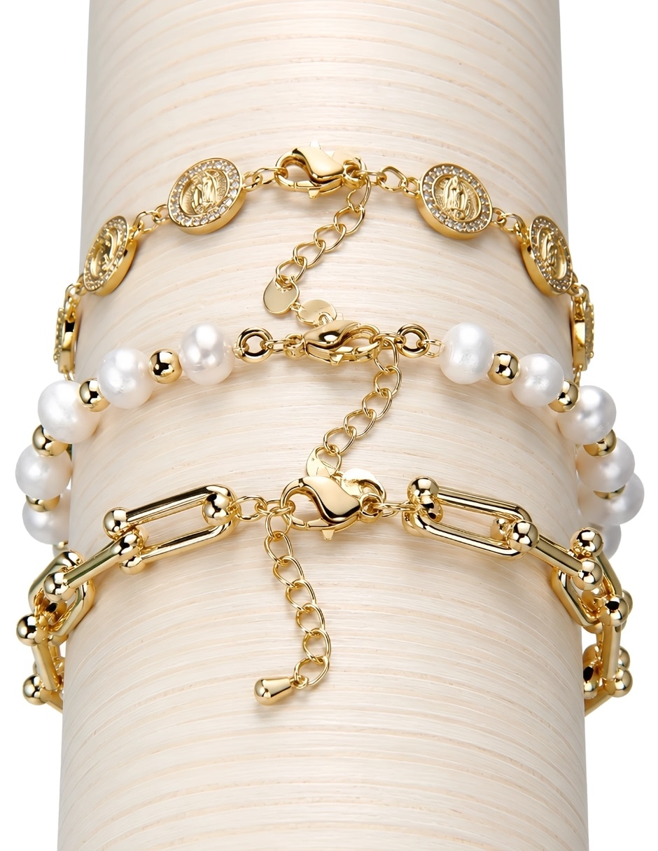 Set de brazalete yoiko con zirconia trinidad acabado