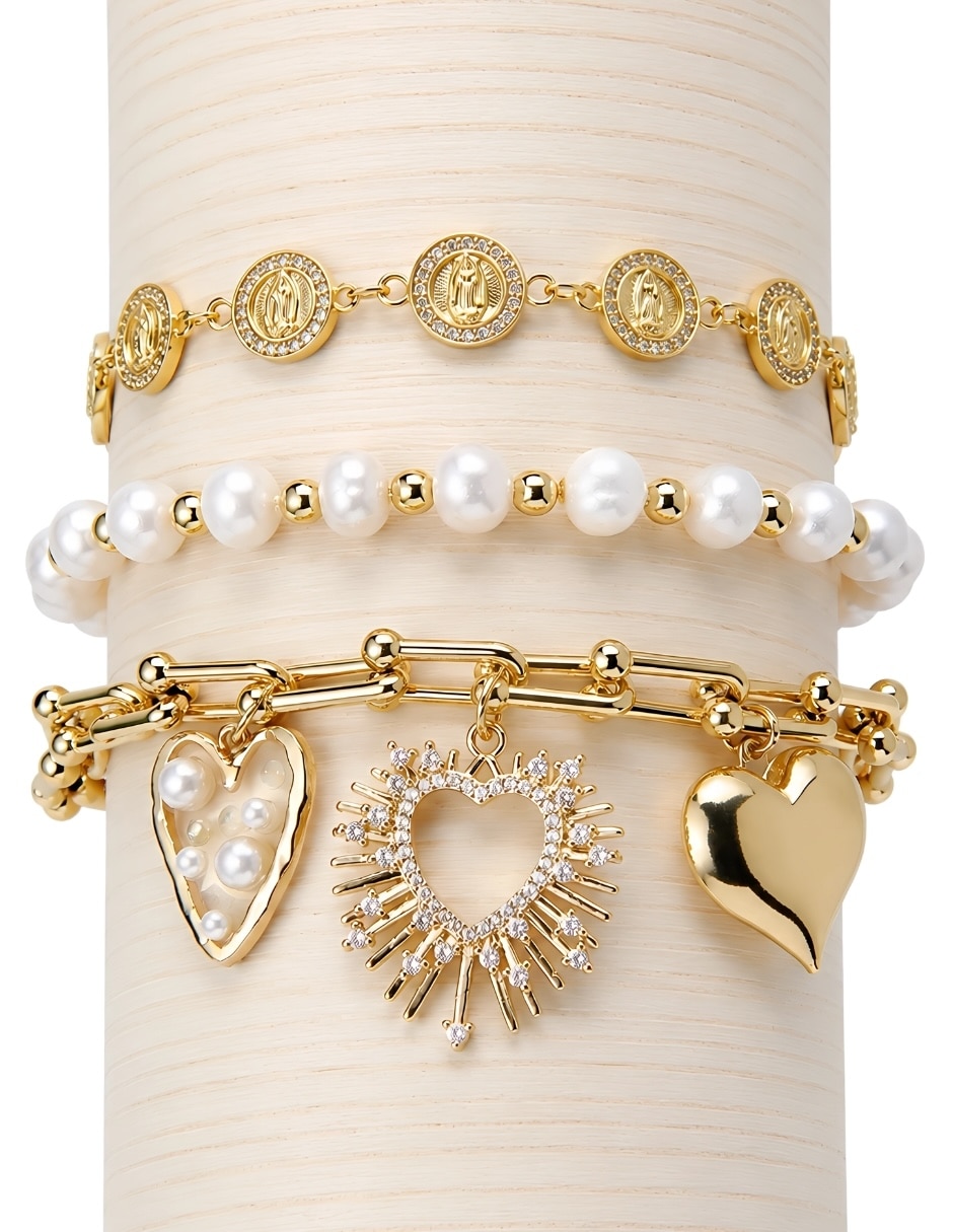 Set de brazalete yoiko con zirconia trinidad acabado