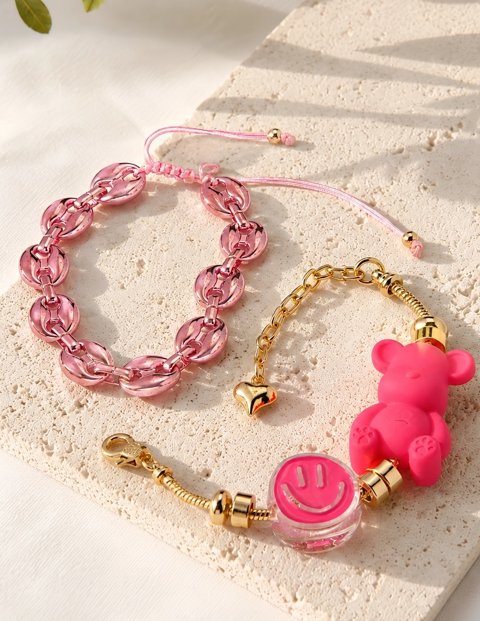 Set de brazalete yoiko con resina bear brick popsy acabado
