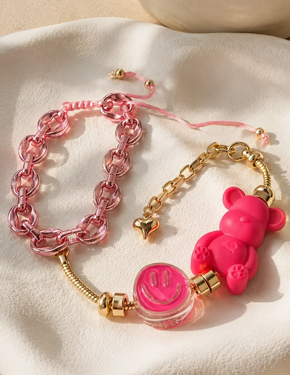 Set de brazalete yoiko con resina bear brick popsy acabado