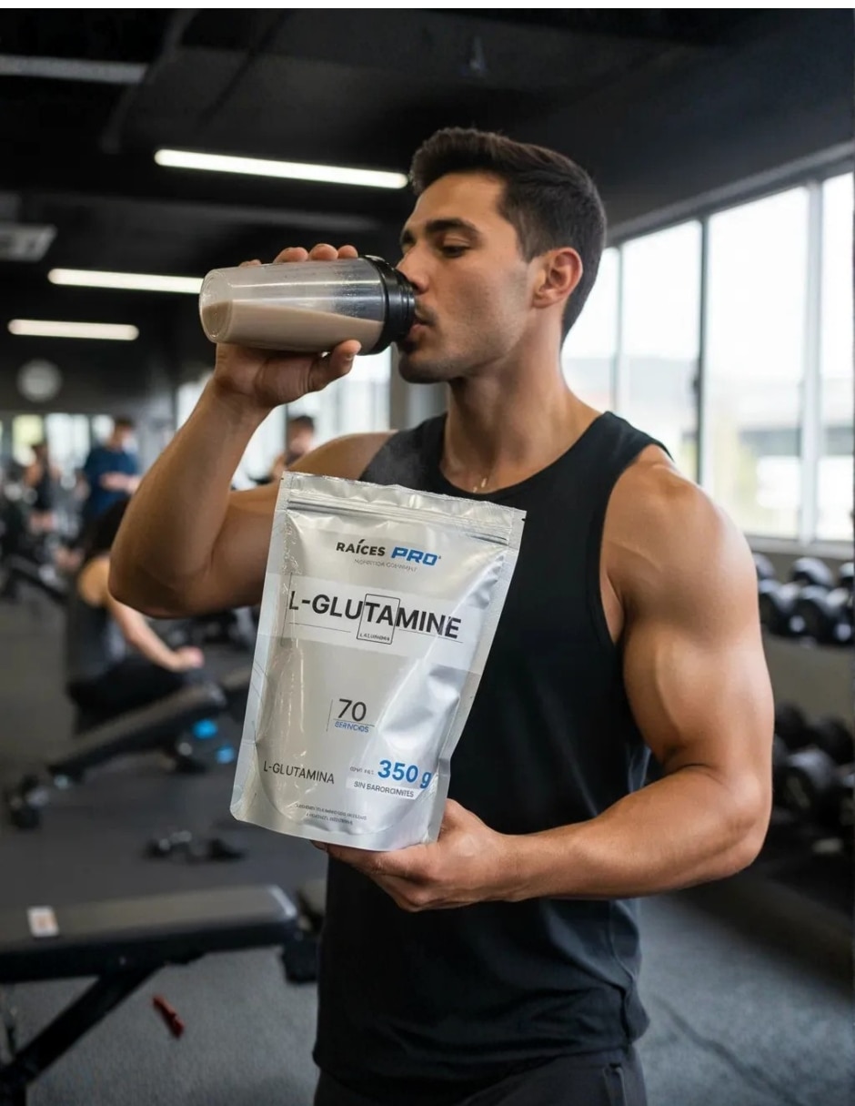 Suplementos alimenticios l-glutamine 70 servicios raíces pro con l-glutamina 5