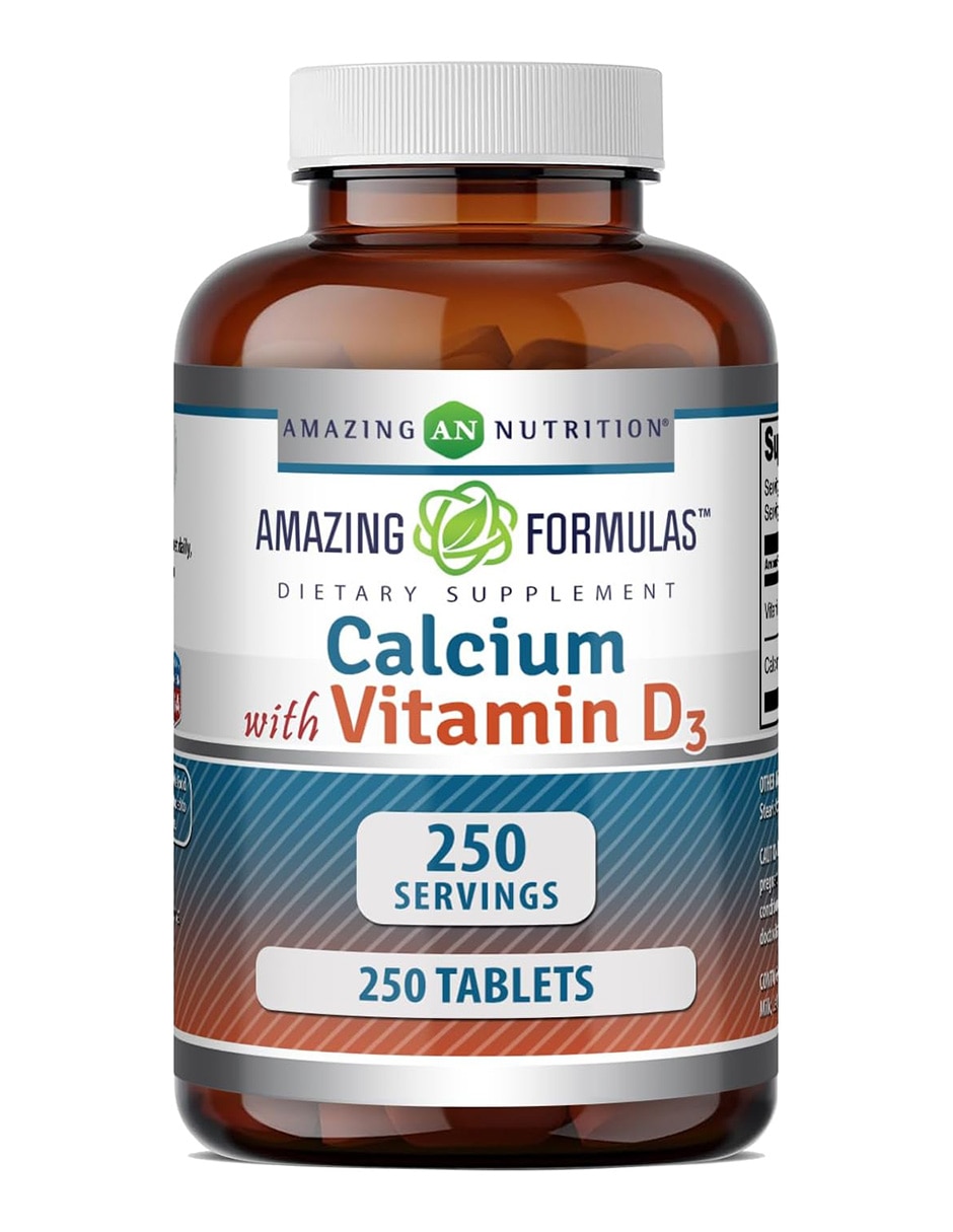 Suplementos alimenticios amazing formulas calcio d3 bienestar óseo y nutricional 250 tabletas amazing nutrition con calcio con vitamina d3