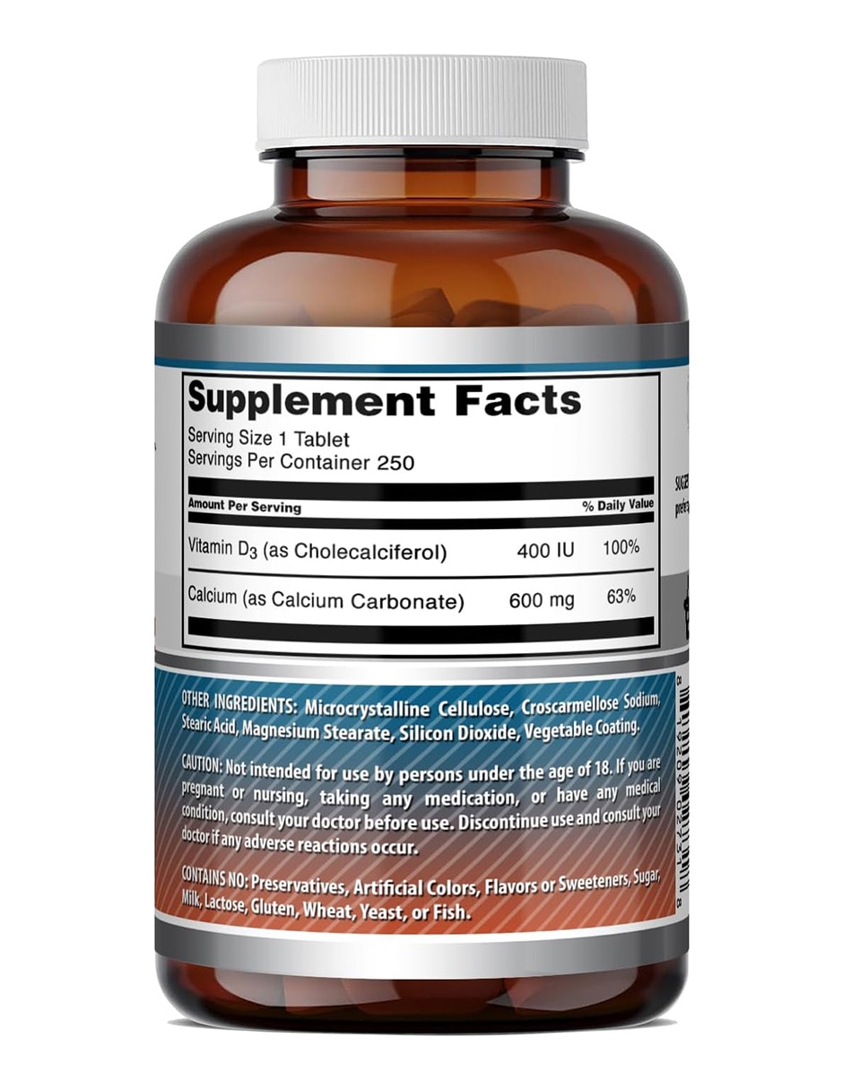Suplementos alimenticios amazing formulas calcio d3 bienestar óseo y nutricional 250 tabletas amazing nutrition con calcio con vitamina d3