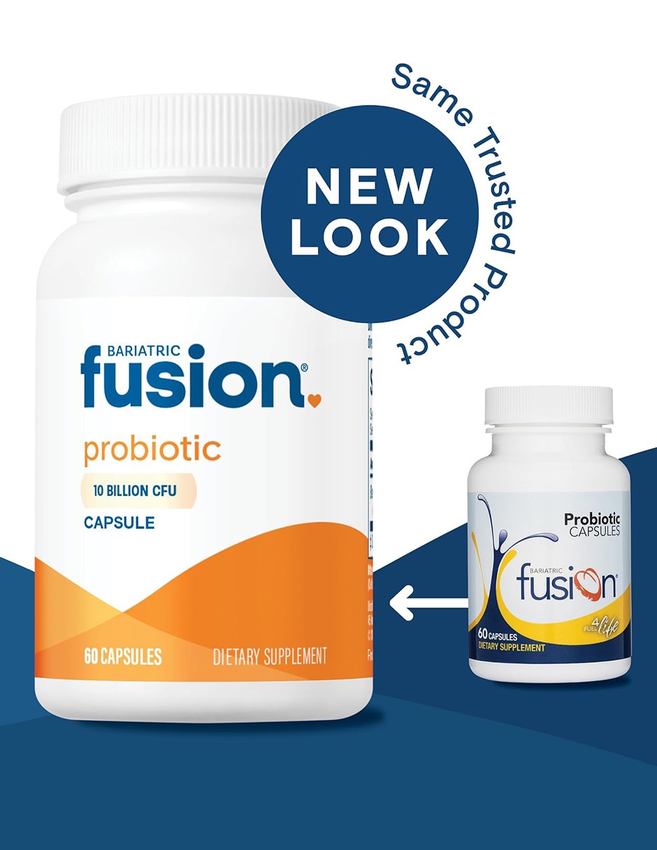 Suplementos alimenticios bariatric fusion probiótico 10 billion cfu bienestar digestivo 60 cápsulas bariatric fusion con bacillus coagulans inulina (fos) orgánica (proveniente del agave azul)