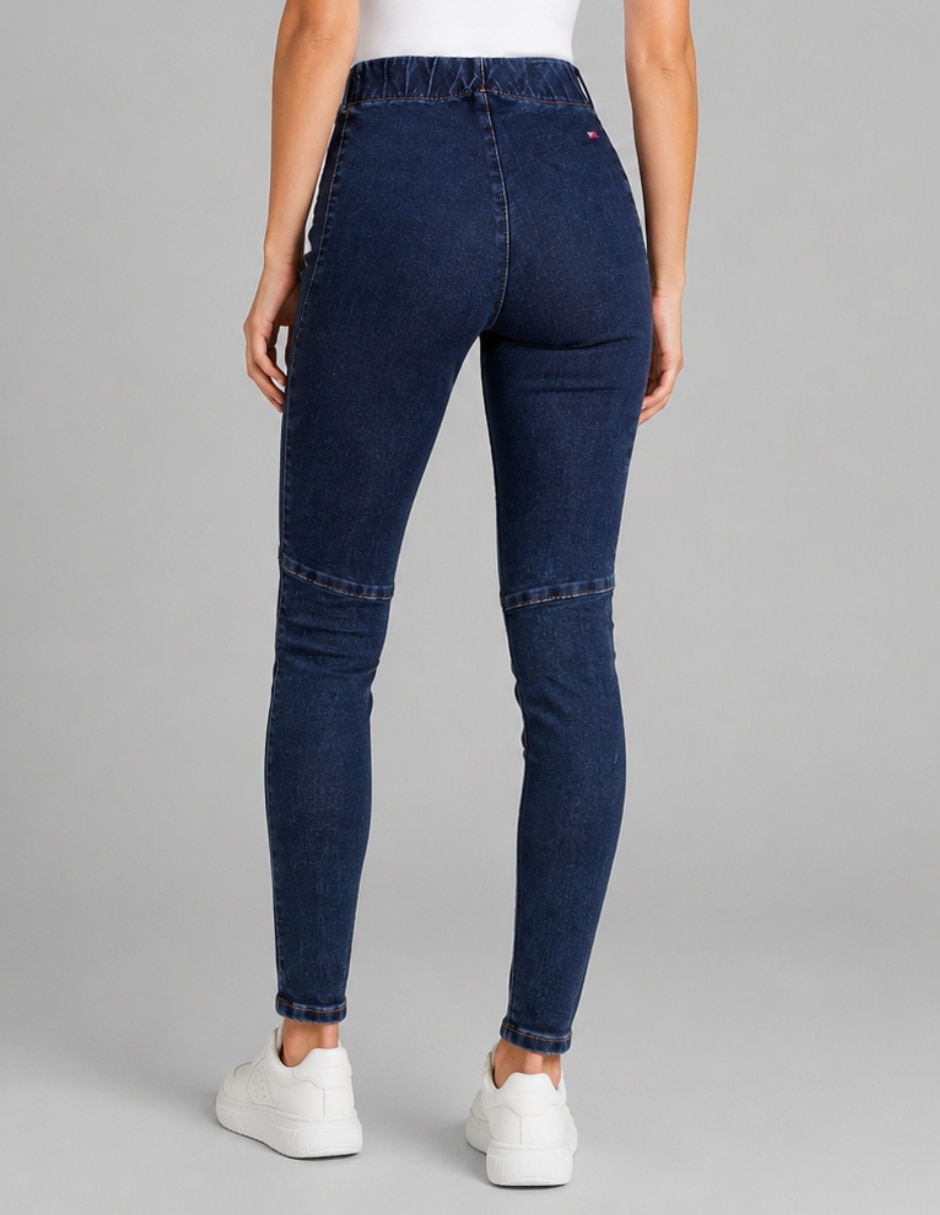 Jeans regular skinny cintura alta para mujer 4