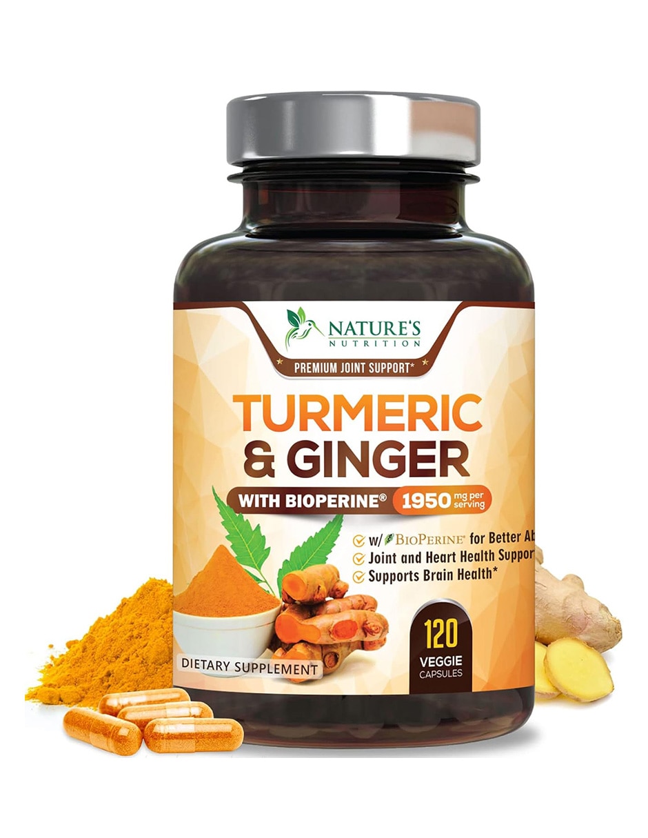 Suplementos alimenticios nature’s nutrition cúrcuma curcumina bienestar articular 120 cápsulas natures nutrition con cúrcuma