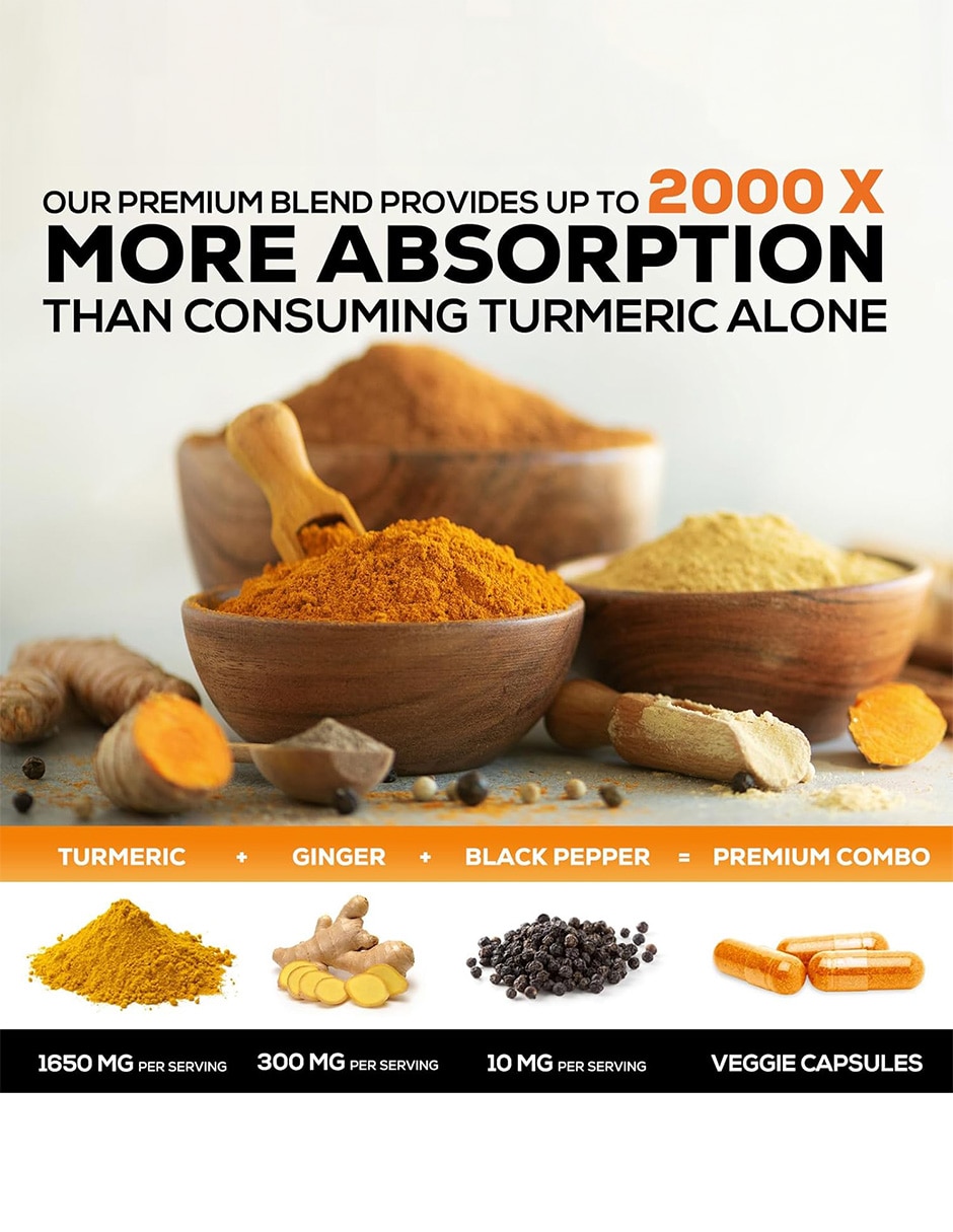 Suplementos alimenticios nature’s nutrition cúrcuma curcumina bienestar articular 120 cápsulas natures nutrition con cúrcuma
