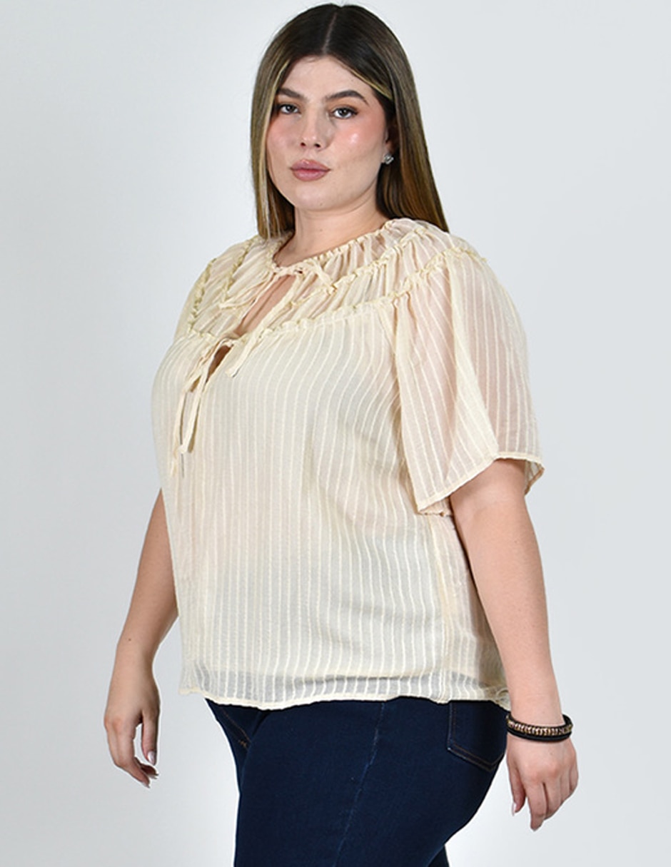 Blusa roman fashion manga corta para mujer
