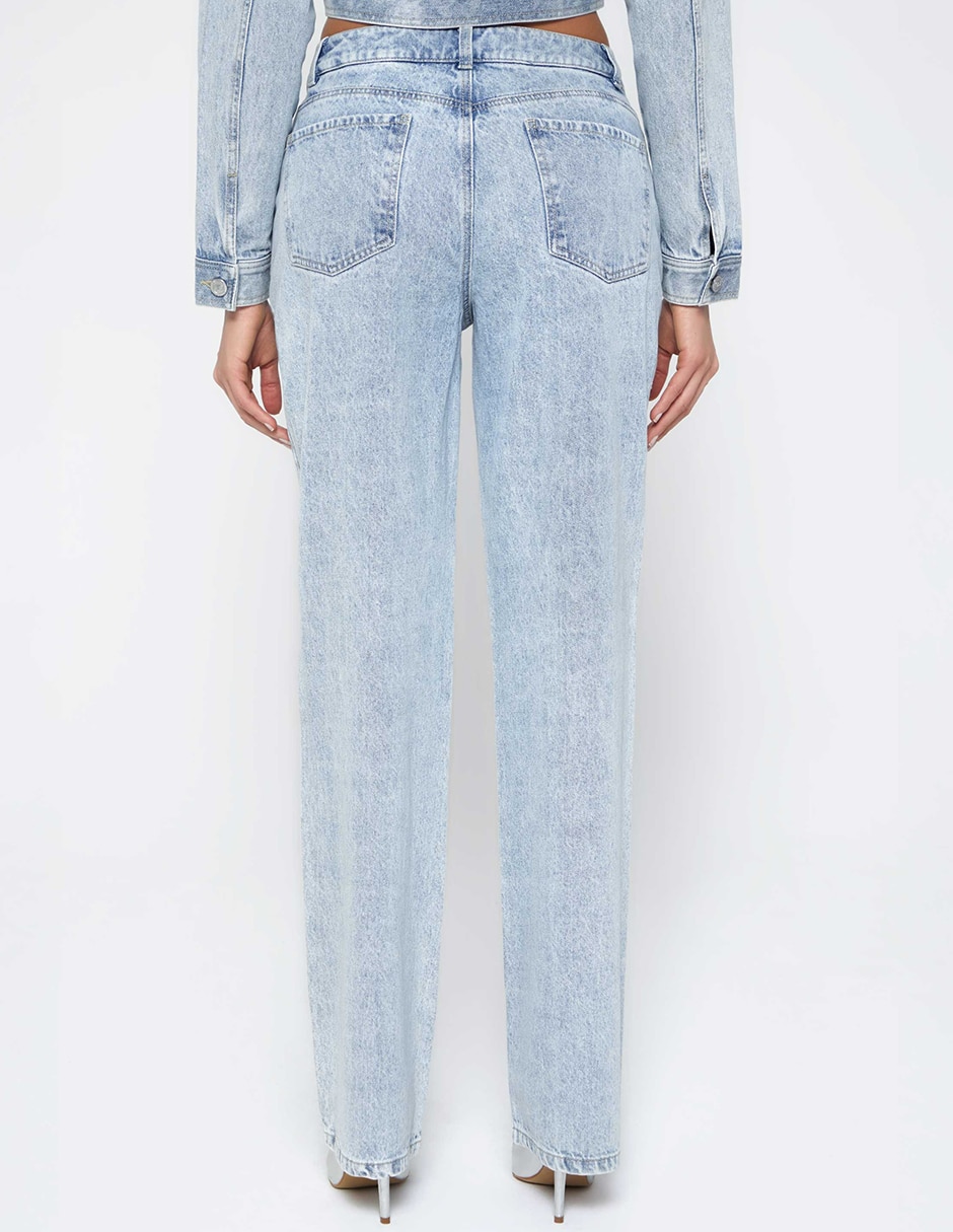 Jeans regular bota cintura studio f indigo cusco hotfix para mujer