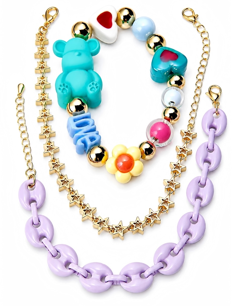 Set de brazalete yoiko con resina bear brick lunaria acabado