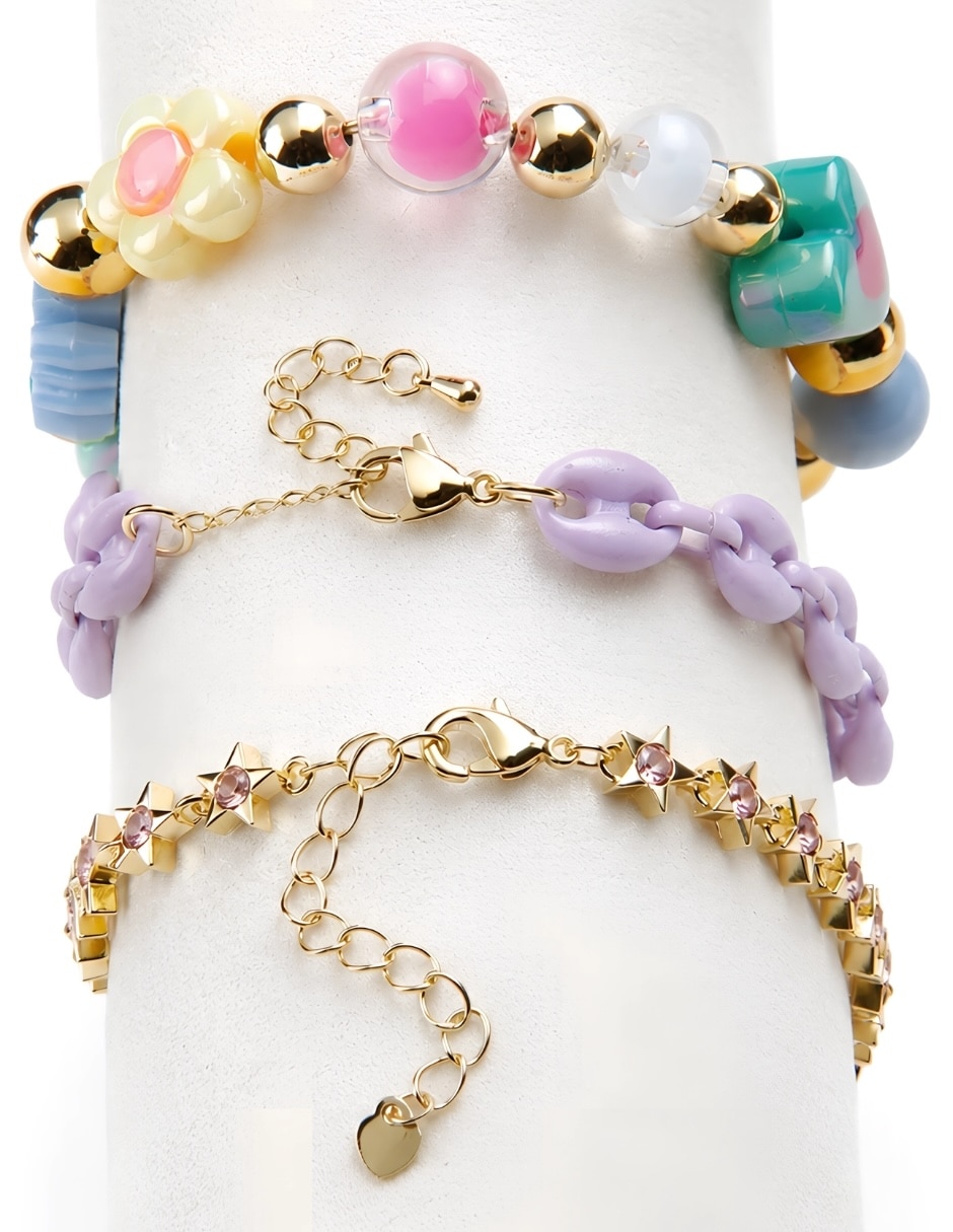 Set de brazalete yoiko con resina bear brick lunaria acabado