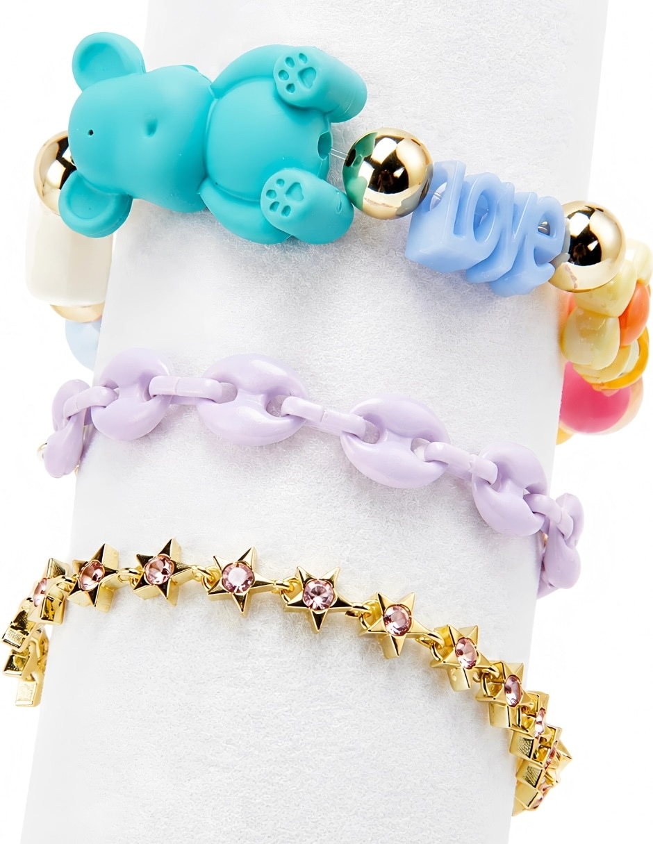 Set de brazalete yoiko con resina bear brick lunaria acabado