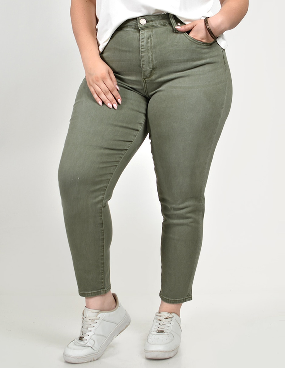 Jeans regular skinny cintura alta roman fashion para mujer