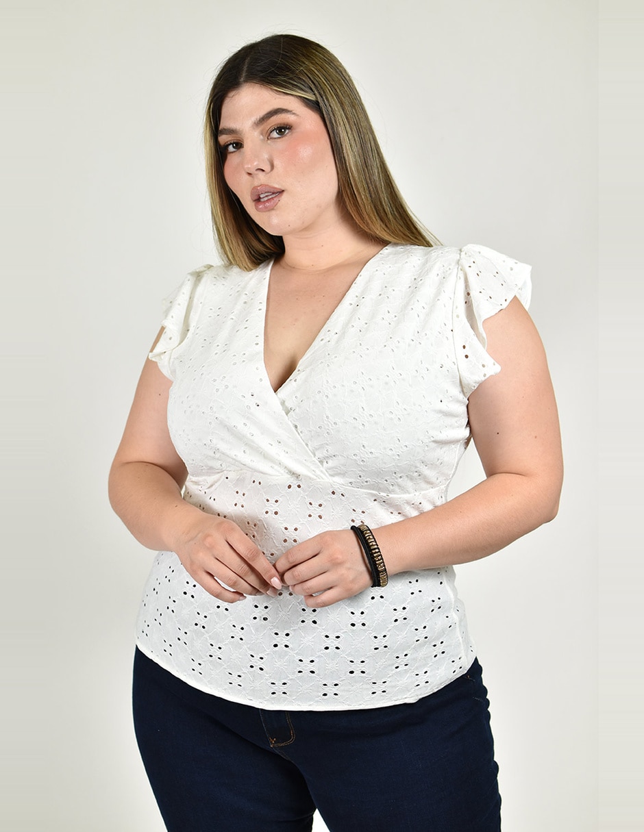 Blusa roman fashion manga corta para mujer