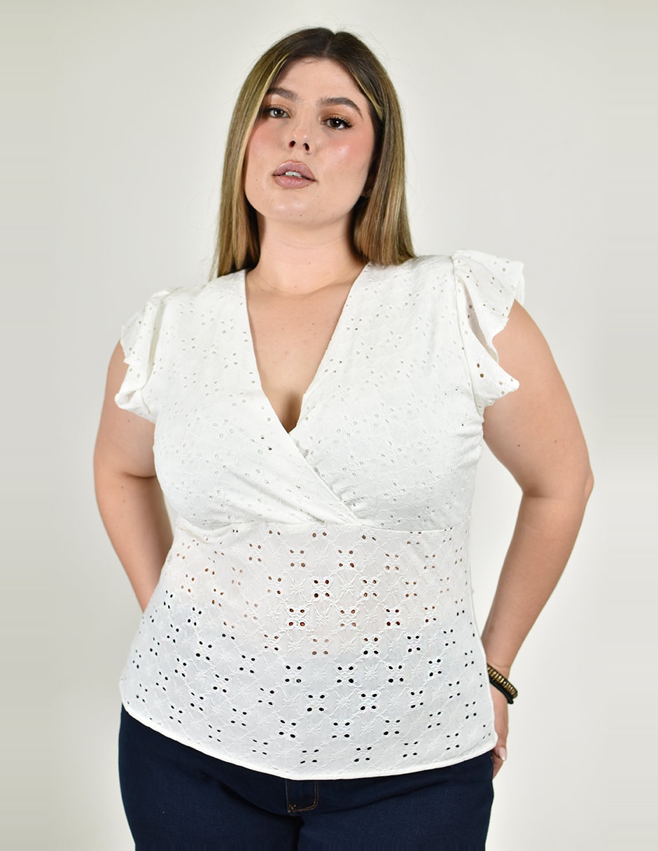 Blusa roman fashion manga corta para mujer
