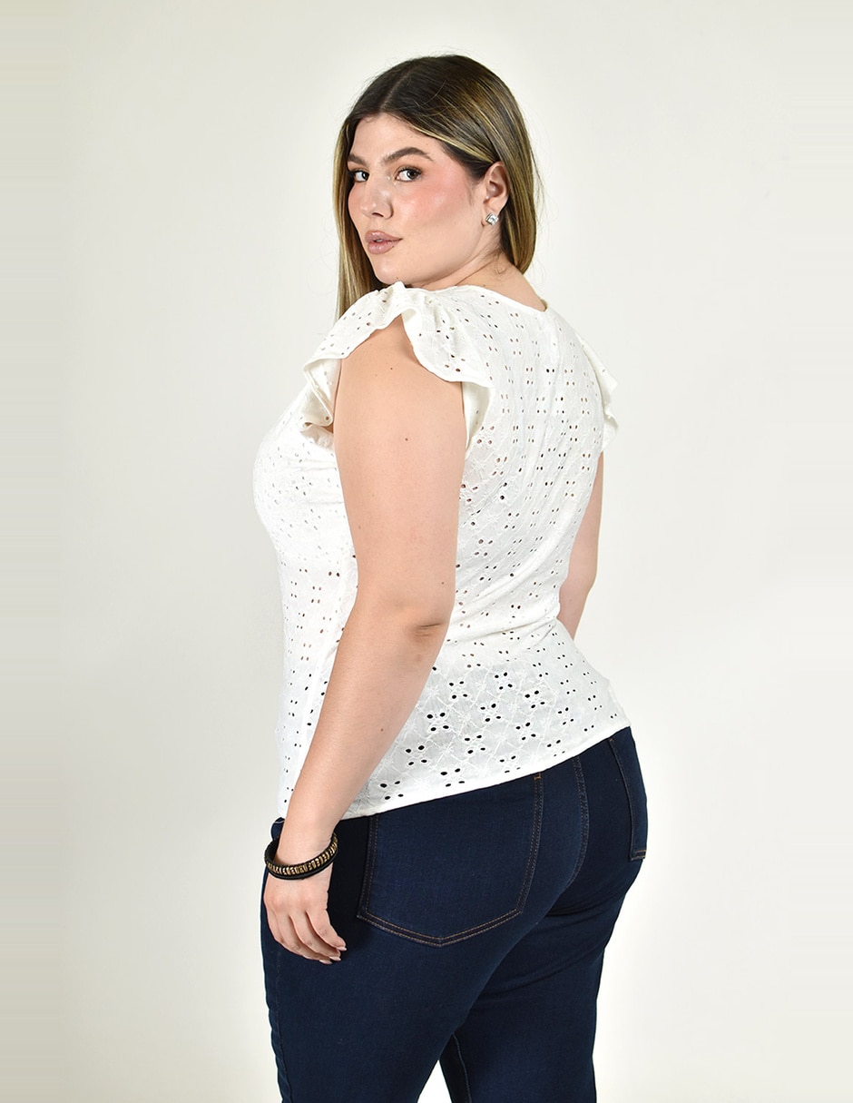 Blusa roman fashion manga corta para mujer