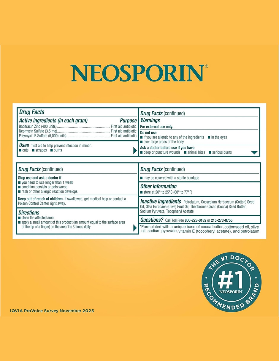 Ungüento neosporin original antibiótico tópico bienestar piel 28.3 g neosporin