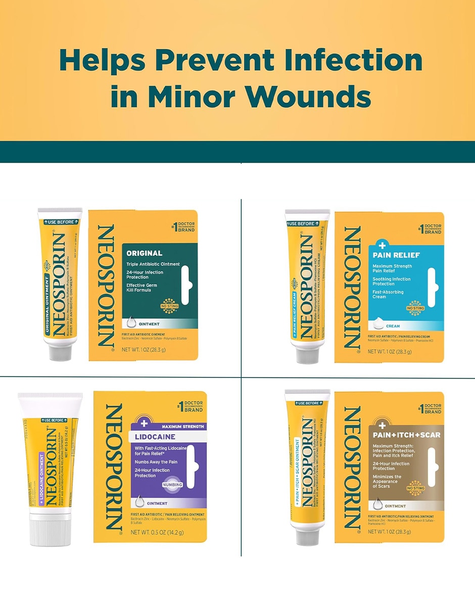 Ungüento neosporin original antibiótico tópico bienestar piel 28.3 g neosporin