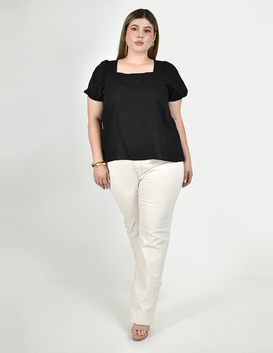 Blusa roman fashion manga corta para mujer