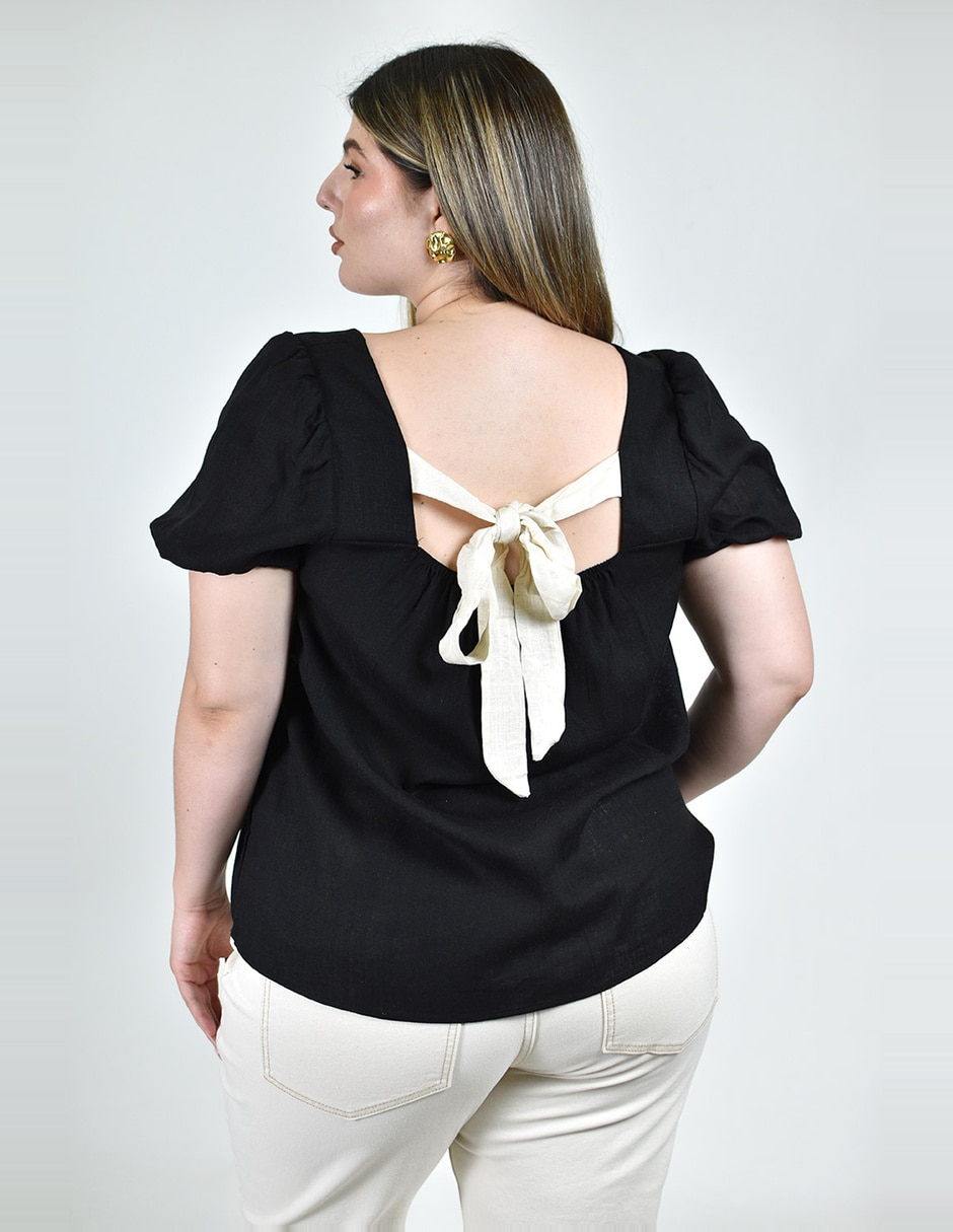 Blusa roman fashion manga corta para mujer