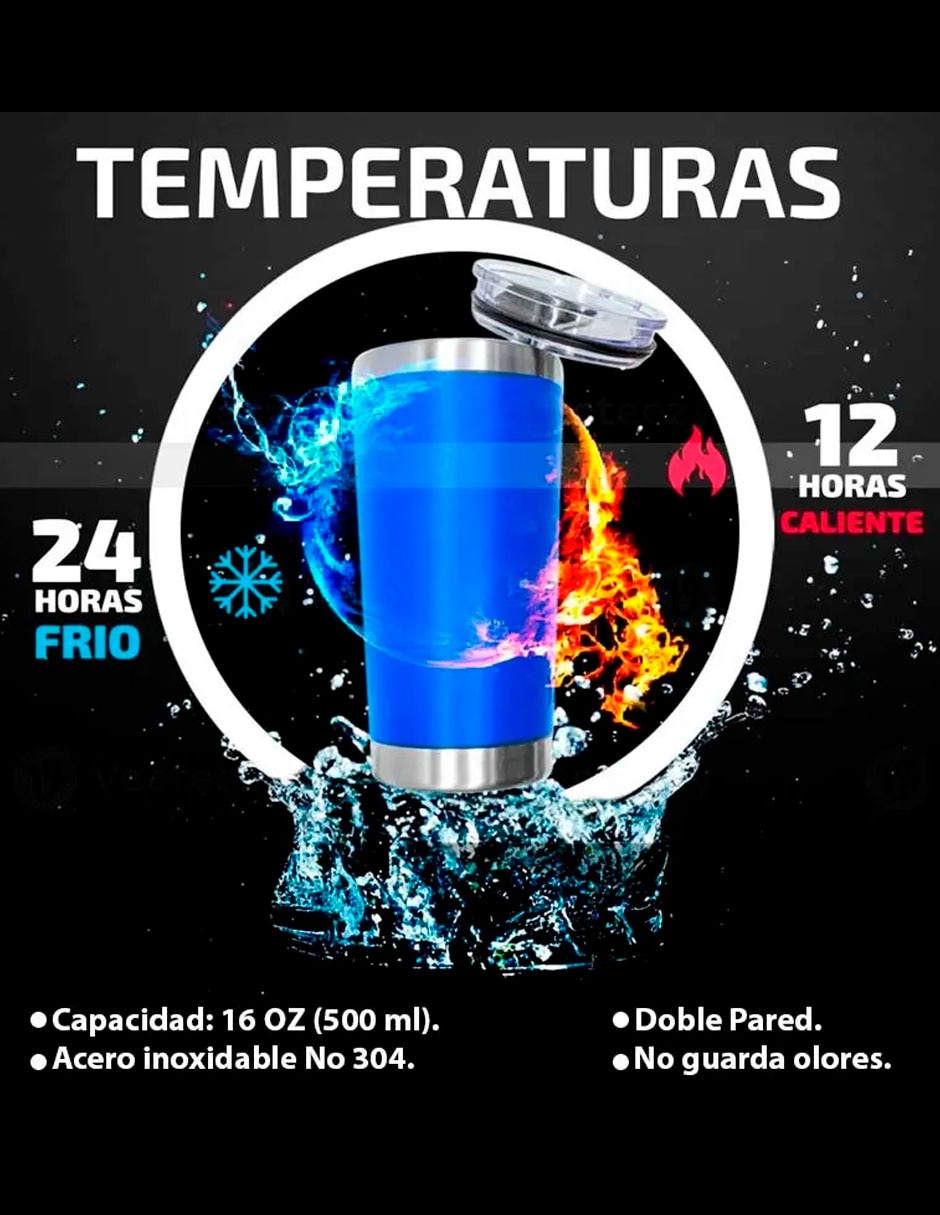 Termo de acero inoxidable con tapa a presión 500 ml 2
