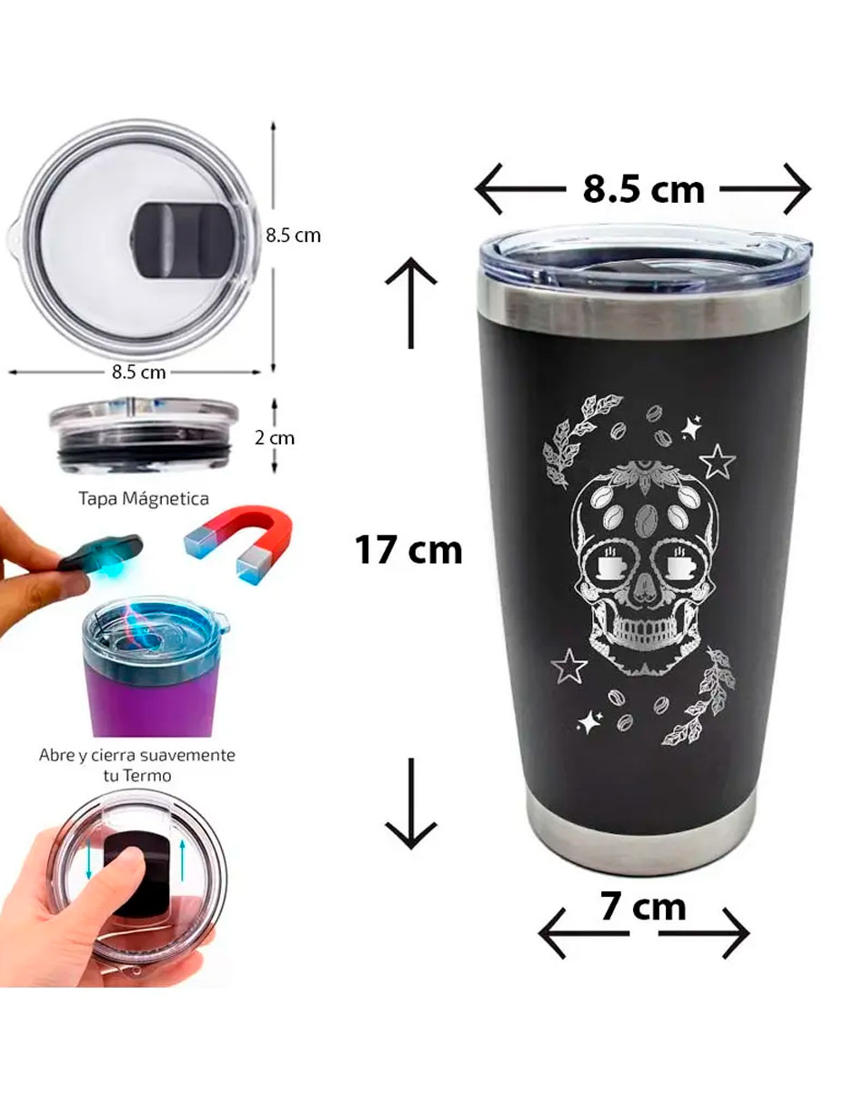 Termo de acero inoxidable con tapa a presión 500 ml 4
