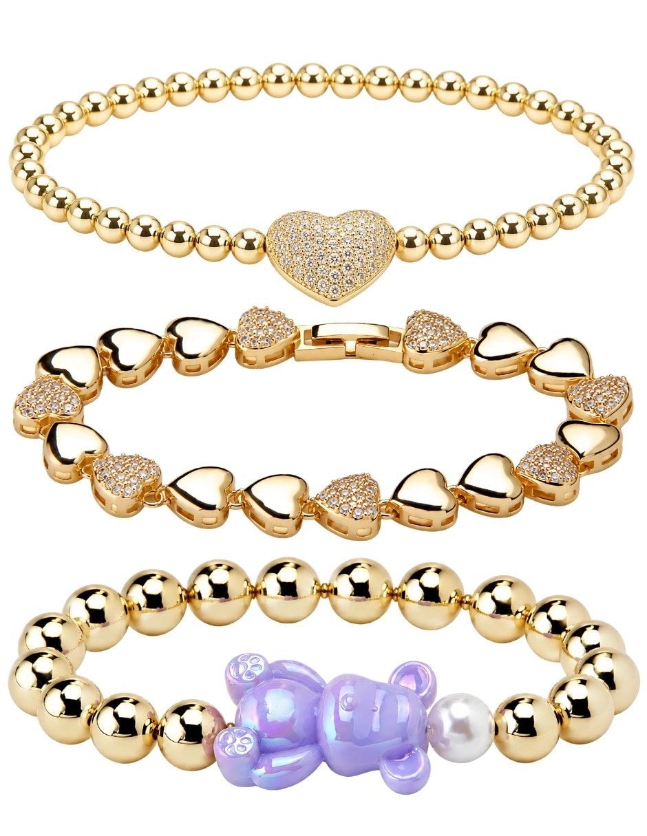 Set de brazalete yoiko con zirconia bear brick amelie acabado