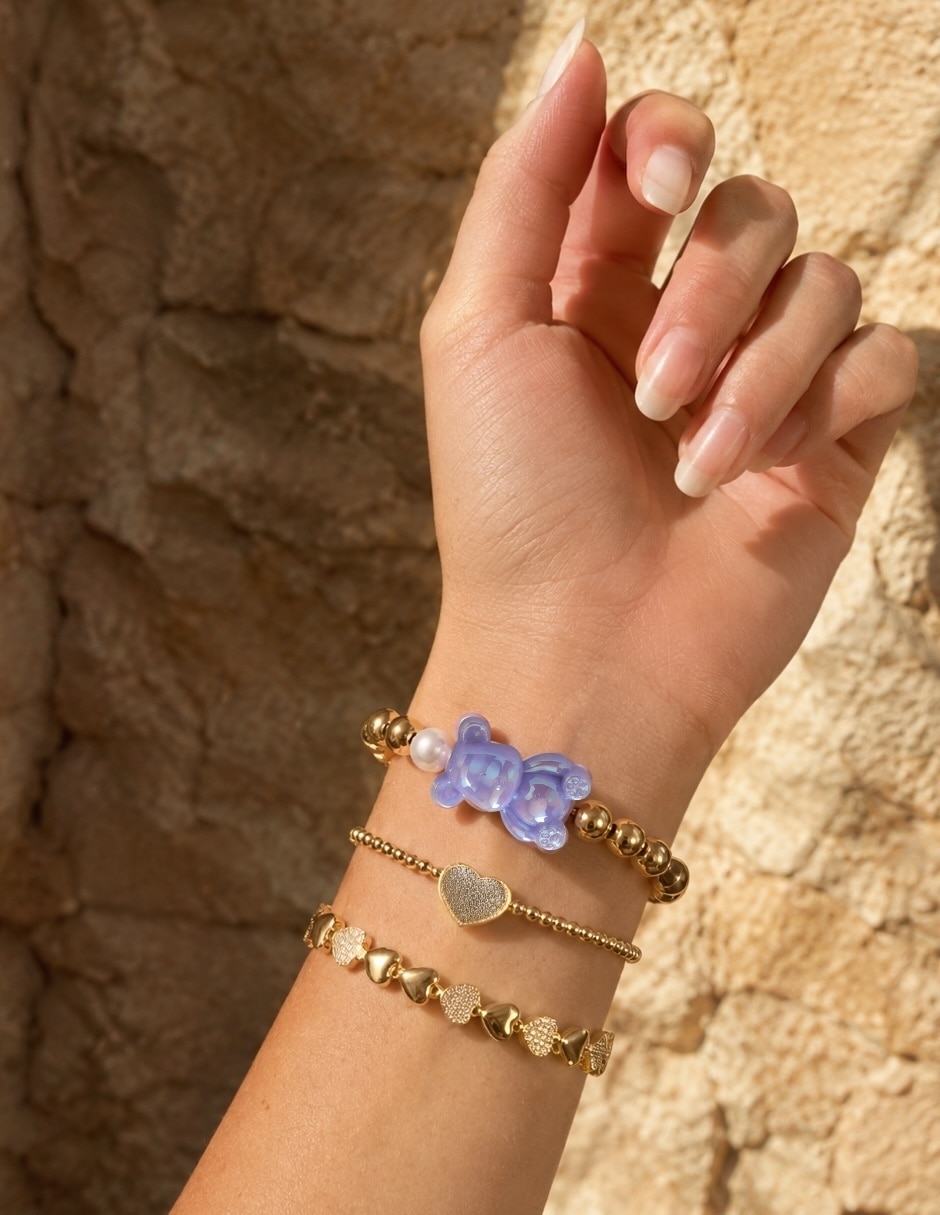 Set de brazalete yoiko con zirconia bear brick amelie acabado