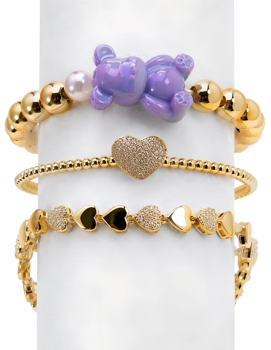 Set de brazalete yoiko con zirconia bear brick amelie acabado