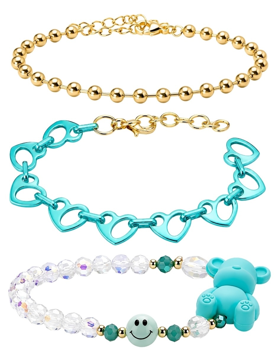 Set Brazalete Bear Brick Brisa acabado baño de oro 1