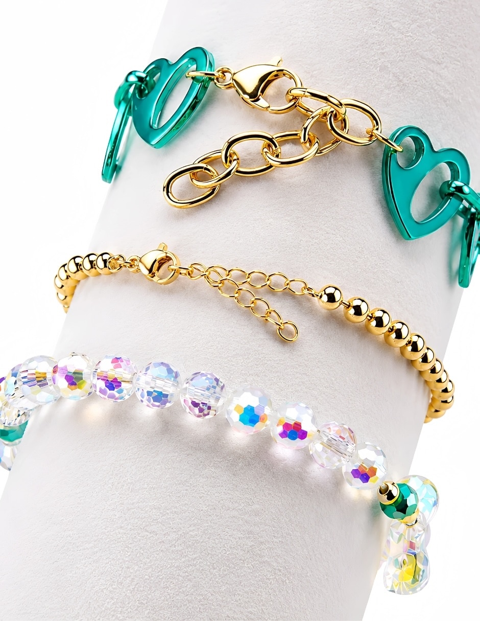 Set Brazalete Bear Brick Brisa acabado baño de oro 3