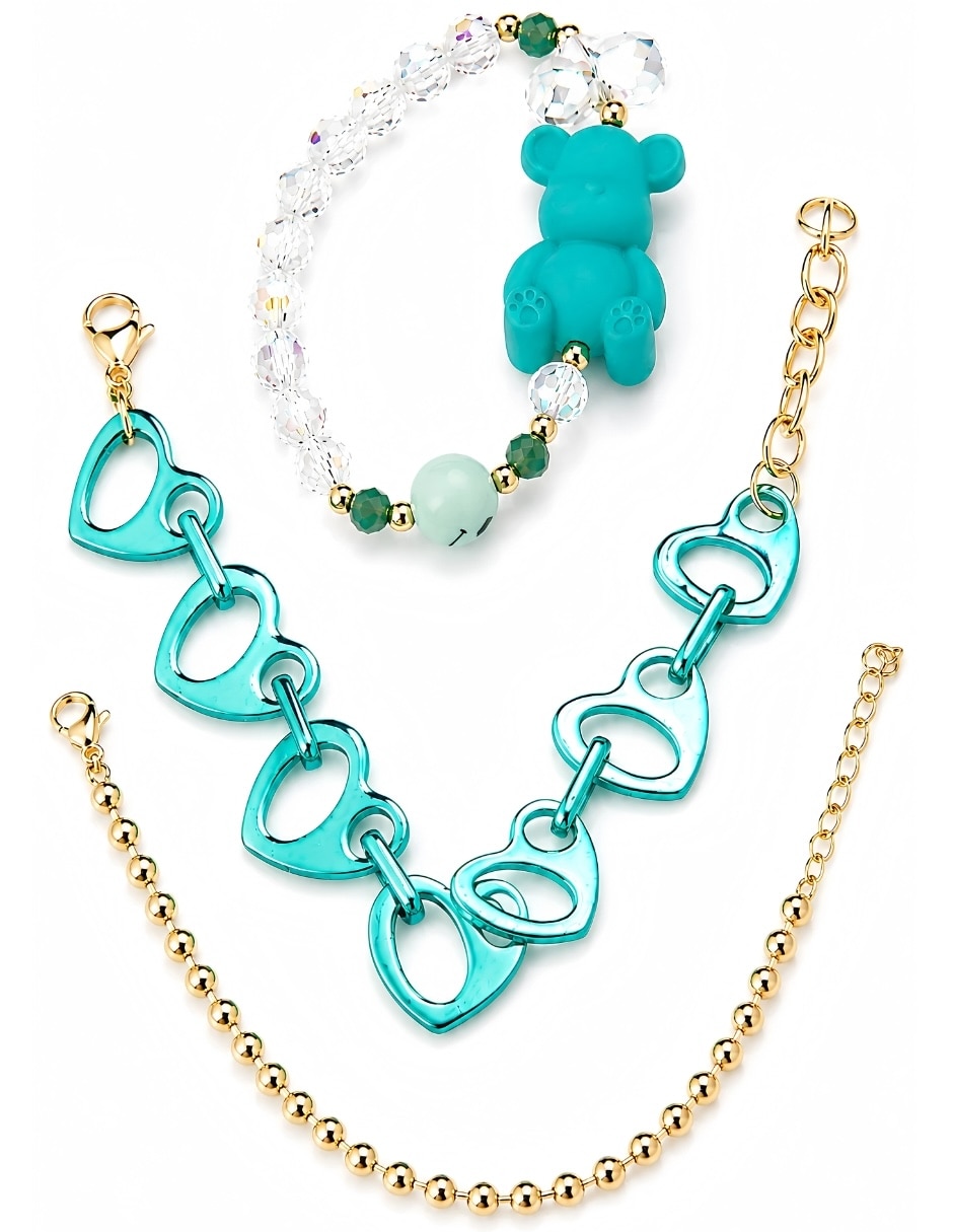 Set Brazalete Bear Brick Brisa acabado baño de oro 8