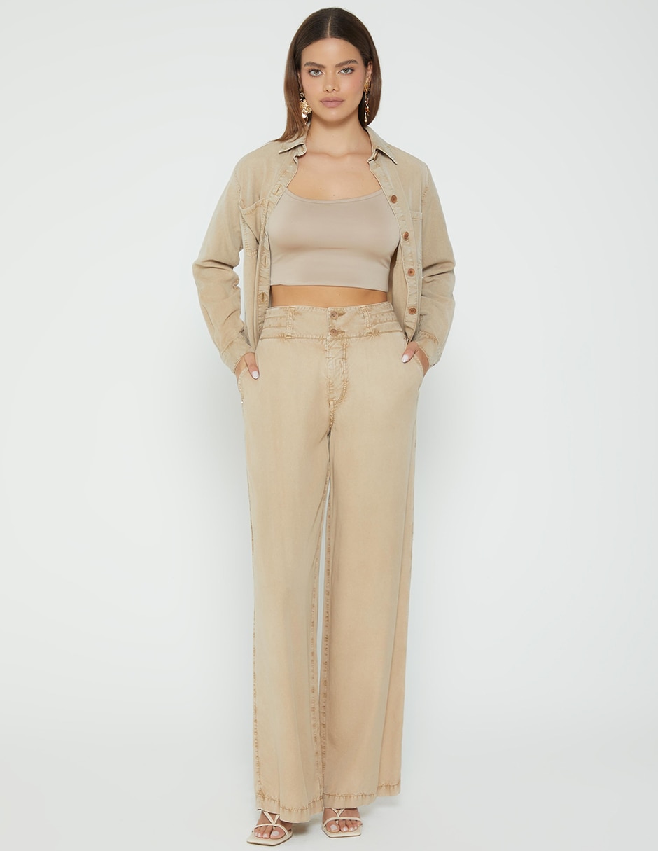 Jeans relaxed palazzo cintura alta studio f malvina camaguey para mujer