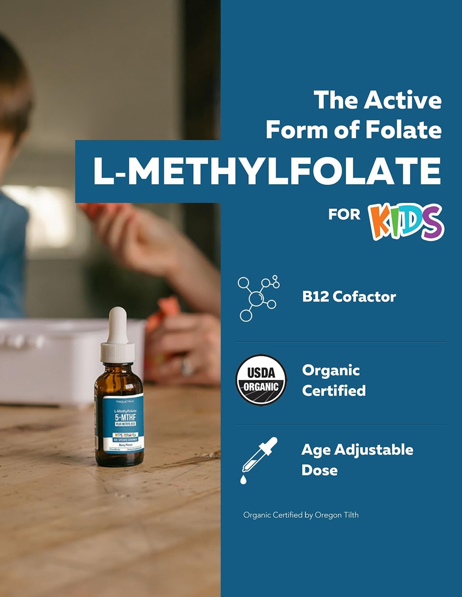 Suplementos alimenticios triquetra 5-mthf kids + metil b12 bienestar infantil berry 30 ml triquetra health con metilfolato sabor frutos rojos de