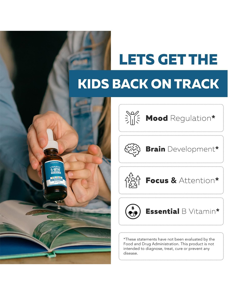 Suplementos alimenticios triquetra 5-mthf kids + metil b12 bienestar infantil berry 30 ml triquetra health con metilfolato sabor frutos rojos de