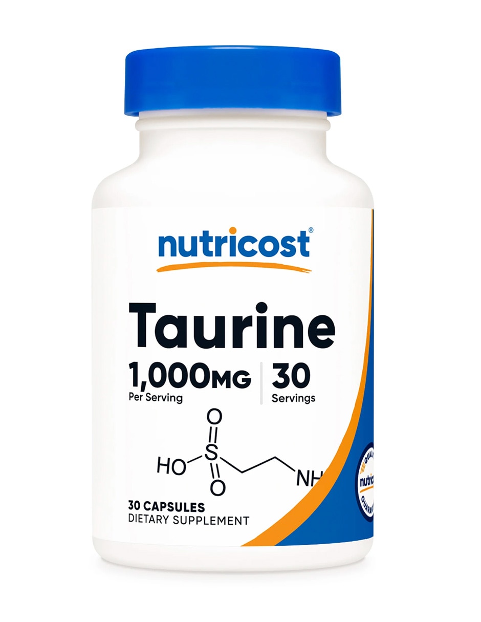 Suplementos alimenticios nutricost taurina 1000 mg bienestar energético 30 cápsulas nutricost con taurina
