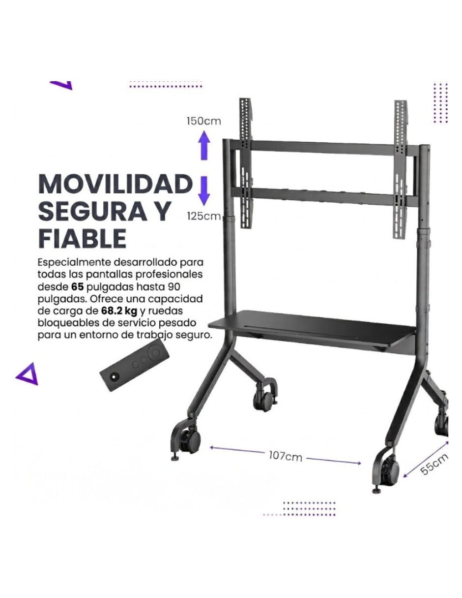 Soporte piso North Bayou para pantalla portátil 65 - 90 pulgadas