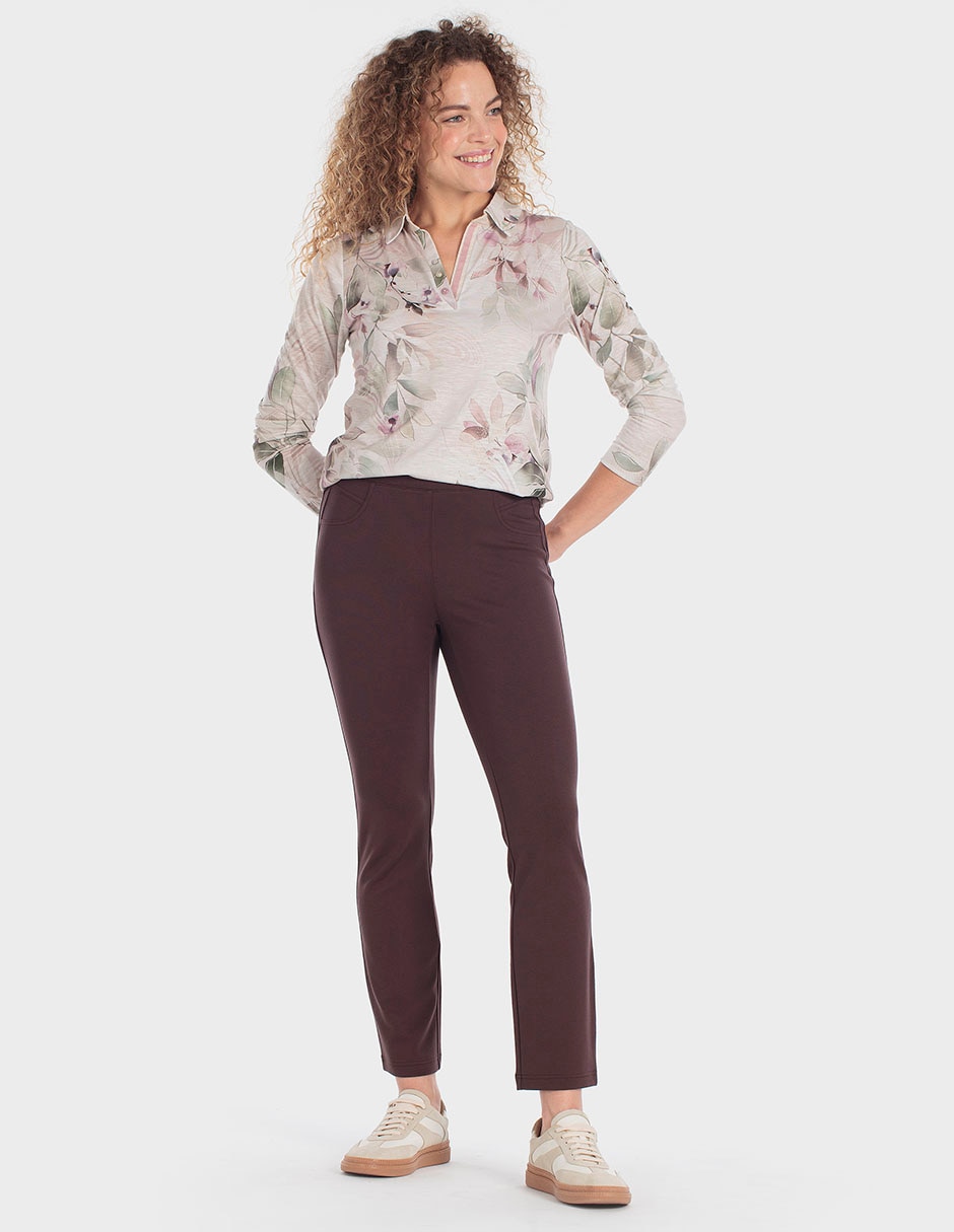 Playera manga 3/4 cuello polo para mujer 3