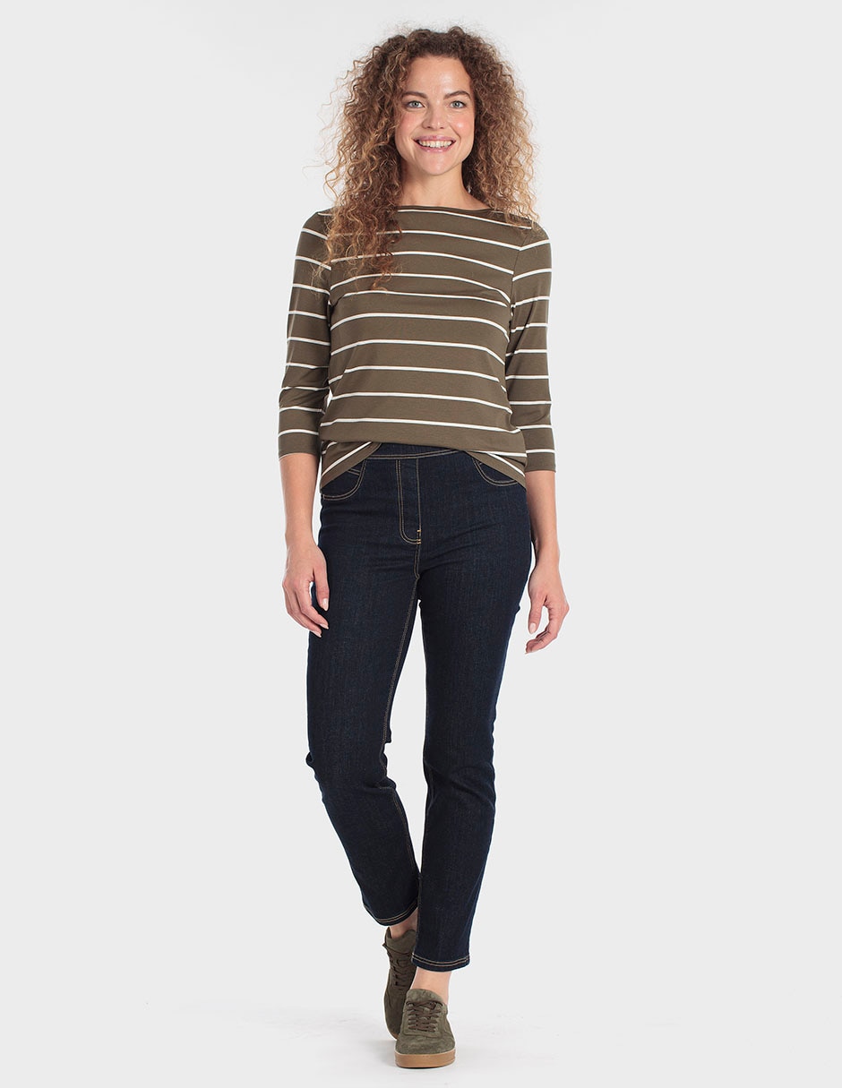 Playera manga 3/4 cuello ojal para mujer 3