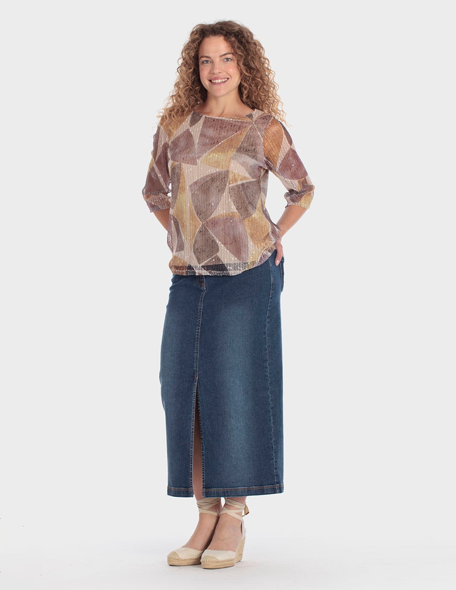 Playera manga 3/4 punt roma cuello redondo para mujer
