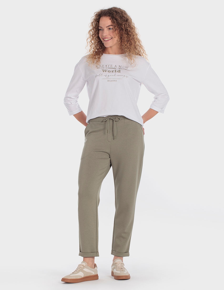 Playera manga 3/4 punt roma cuello redondo para mujer