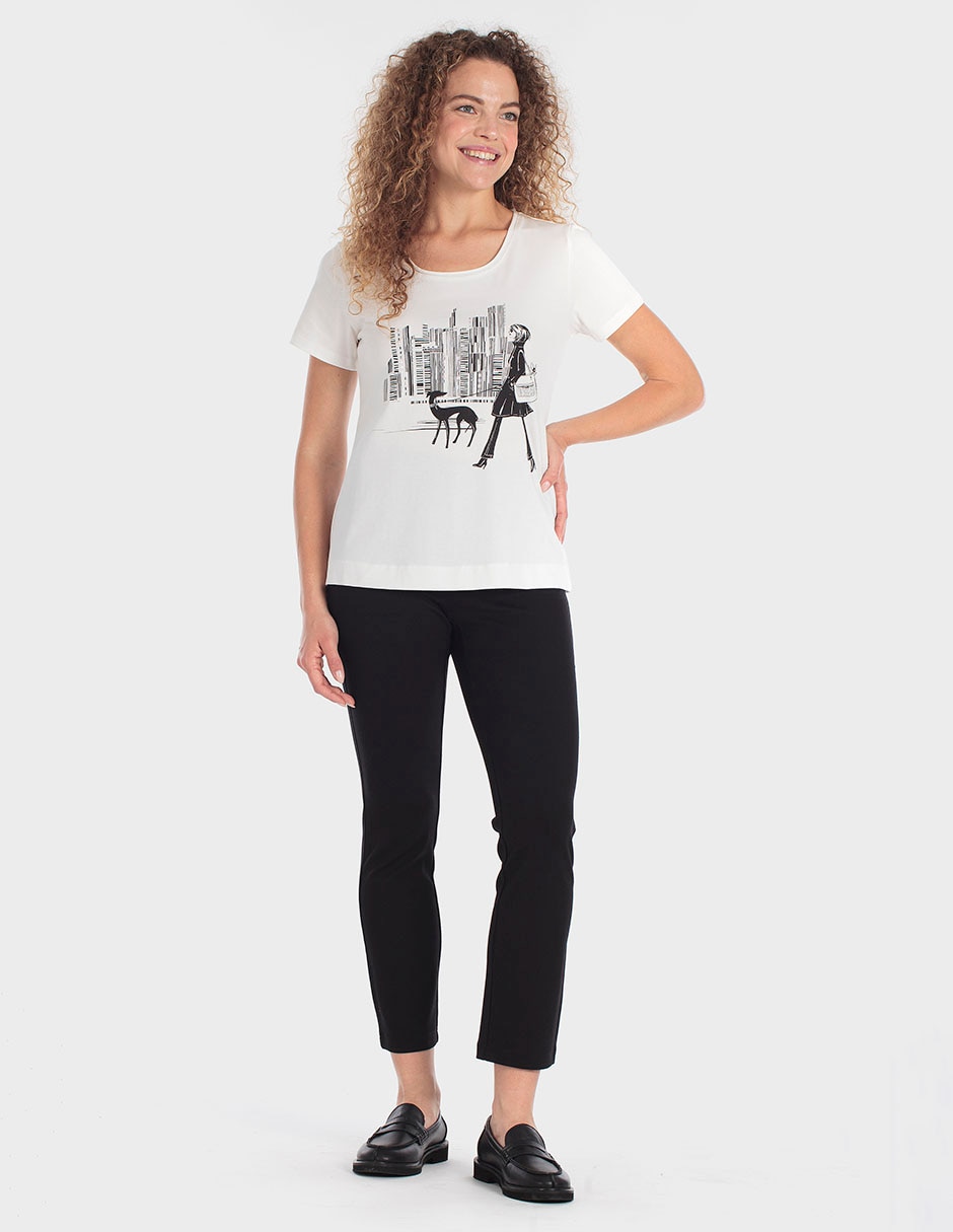 Playera manga corta cuello redondo para mujer 2