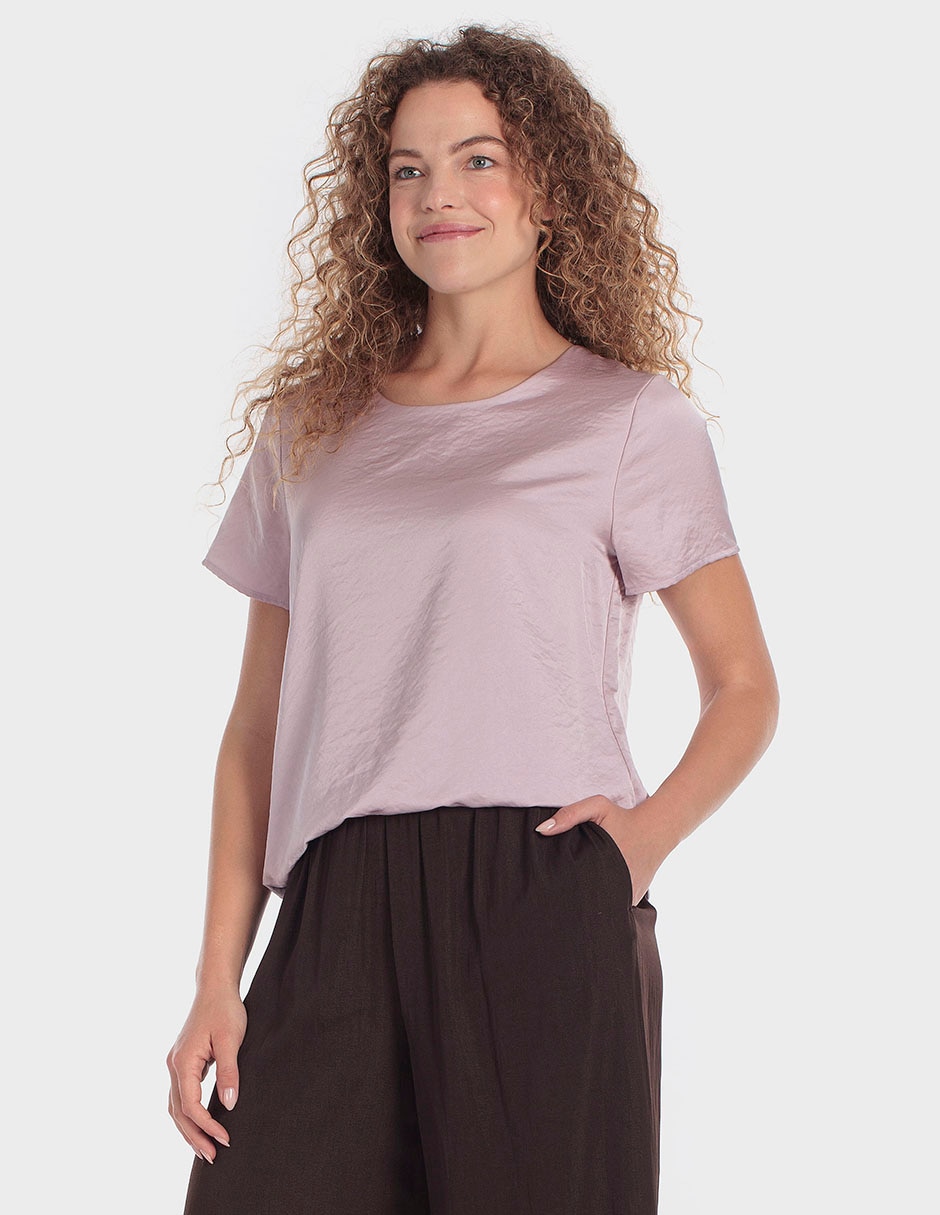 Blusa Punt Roma manga corta para mujer