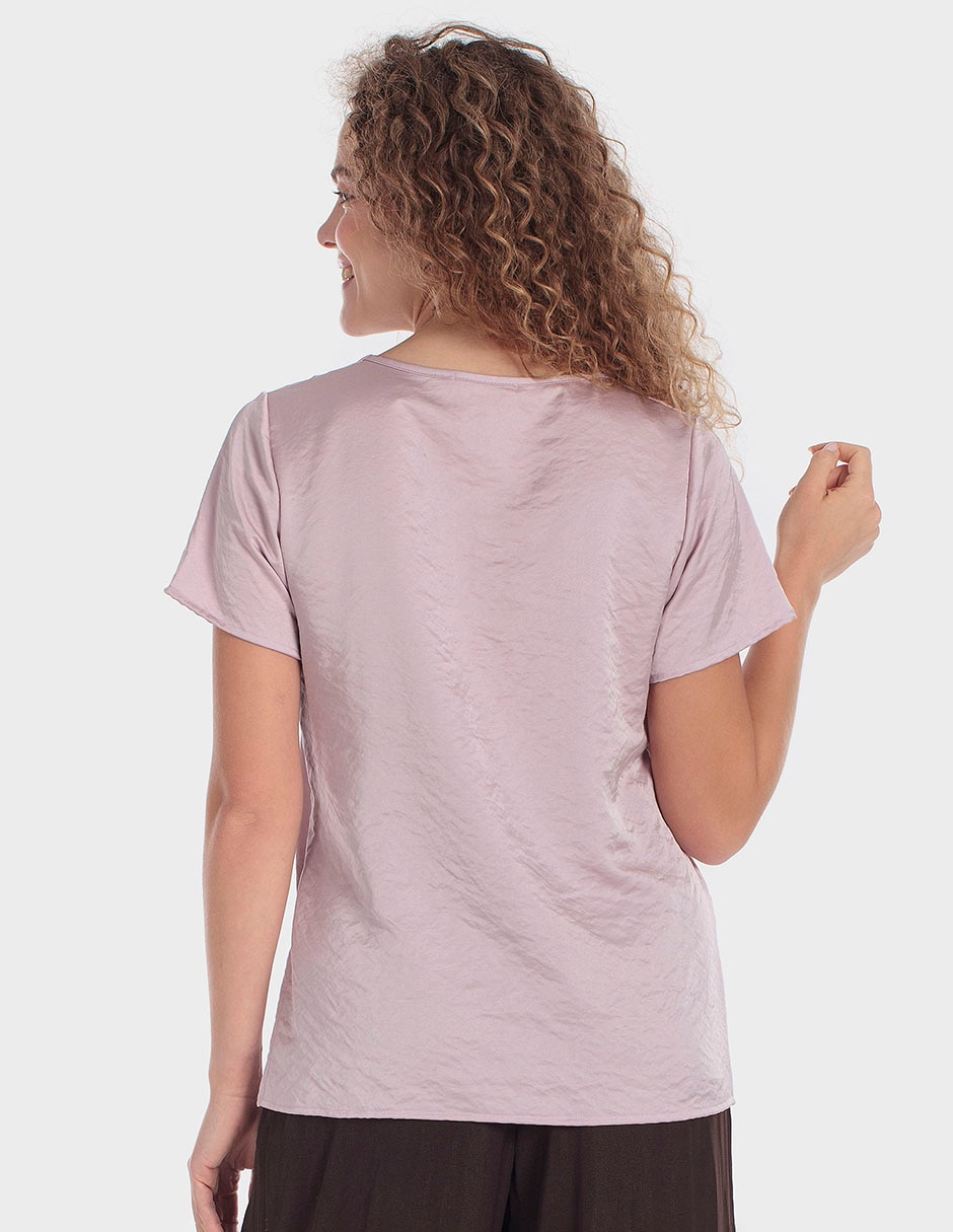 Blusa Punt Roma manga corta para mujer